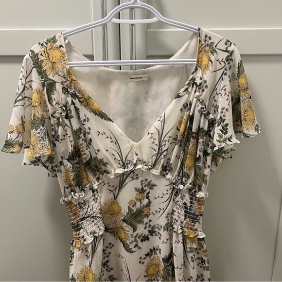 NWOT MAX STUDIO Floral Layered Dress Elastic Waist Womens Size Large - Picture 2 of 11